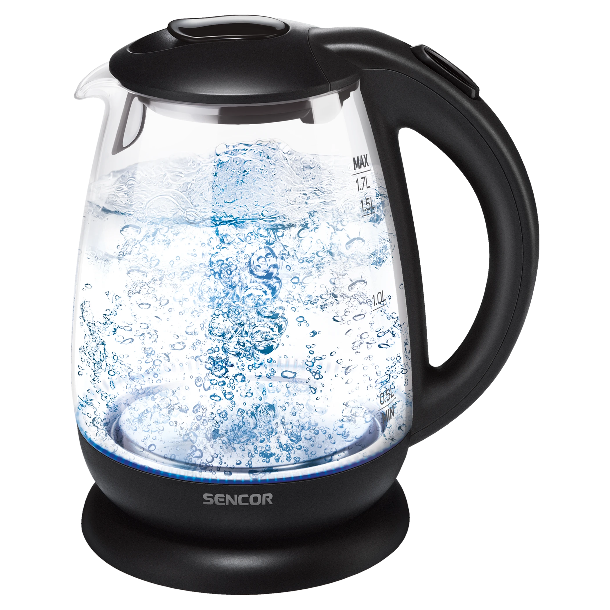 Sencor elektrinis stiklinis virdulys, stiklinis 1.7L 2200W, SWK 1785BK