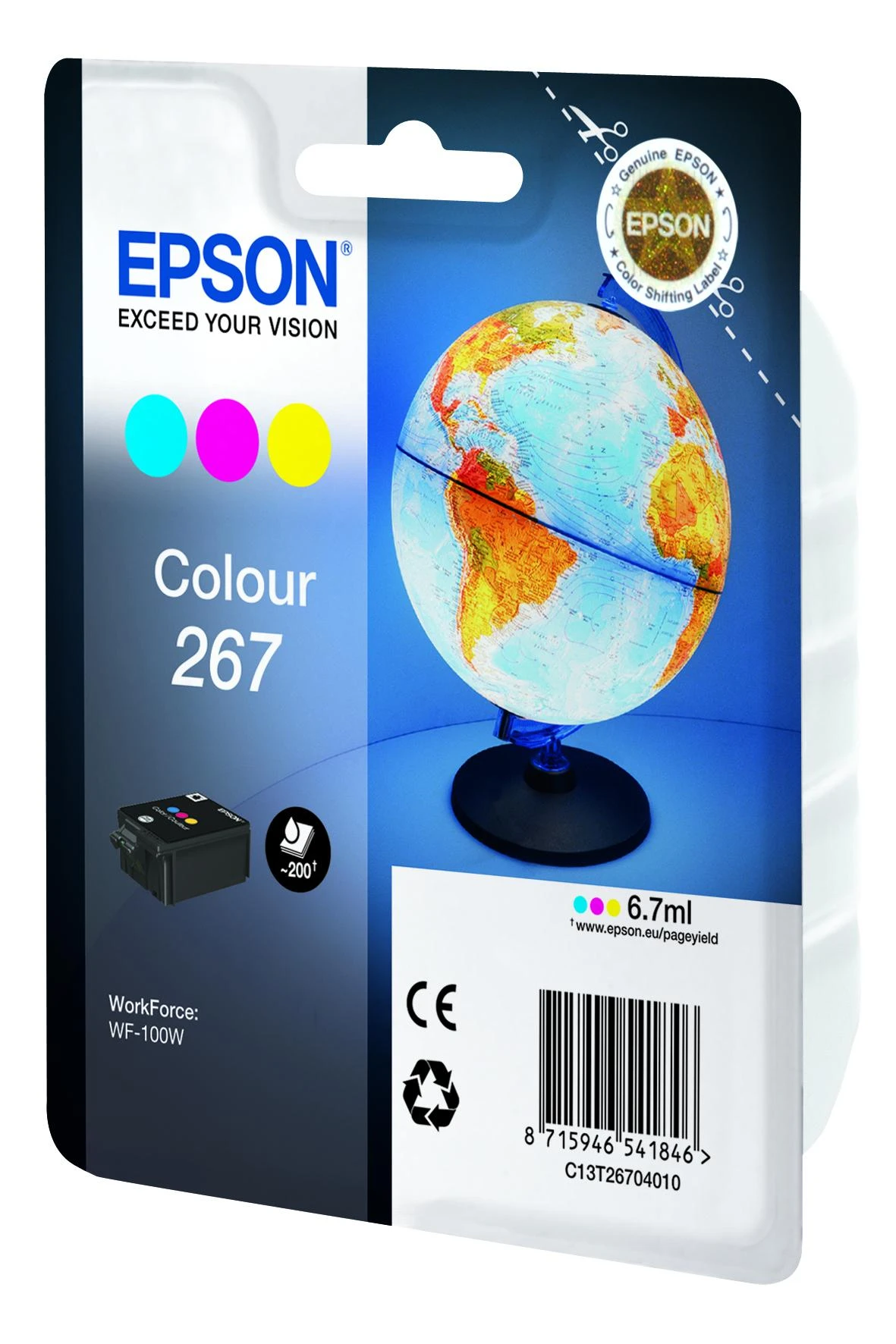 Epson 267 trispalvė rašalo kasetė | Rašalas | Žydra, purpurinė, geltona