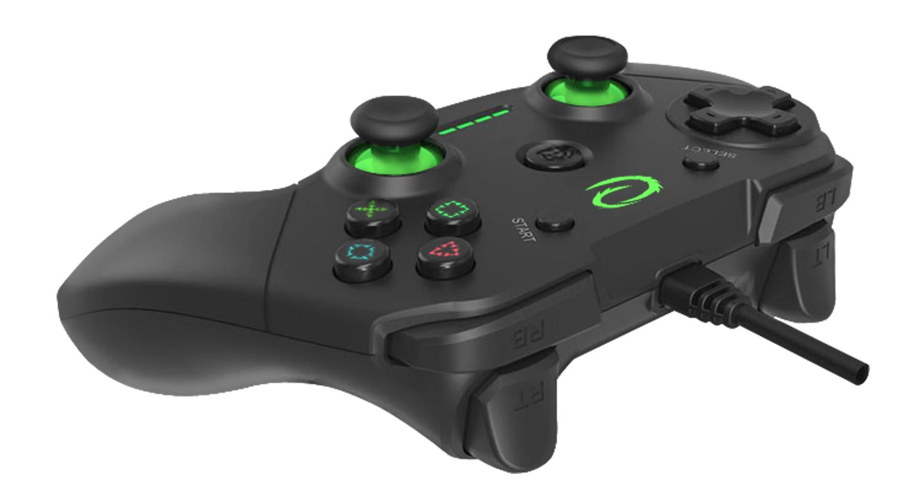 Gamepad Esperanza Vanquisher EGG110K (PC, PS3, juodos spalvos, žalias color)