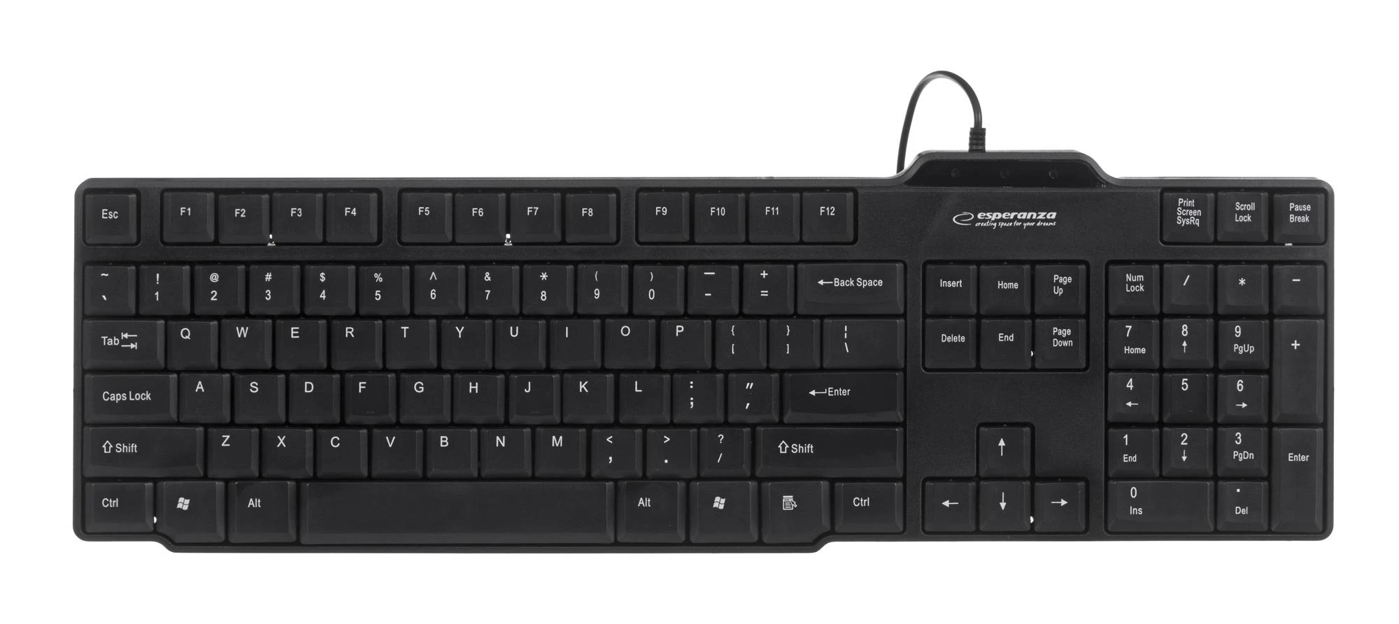 ESPERANZA EK116 – 5905784769288 BUFFALO klaviatūra, standartinė USB 104 klavišai