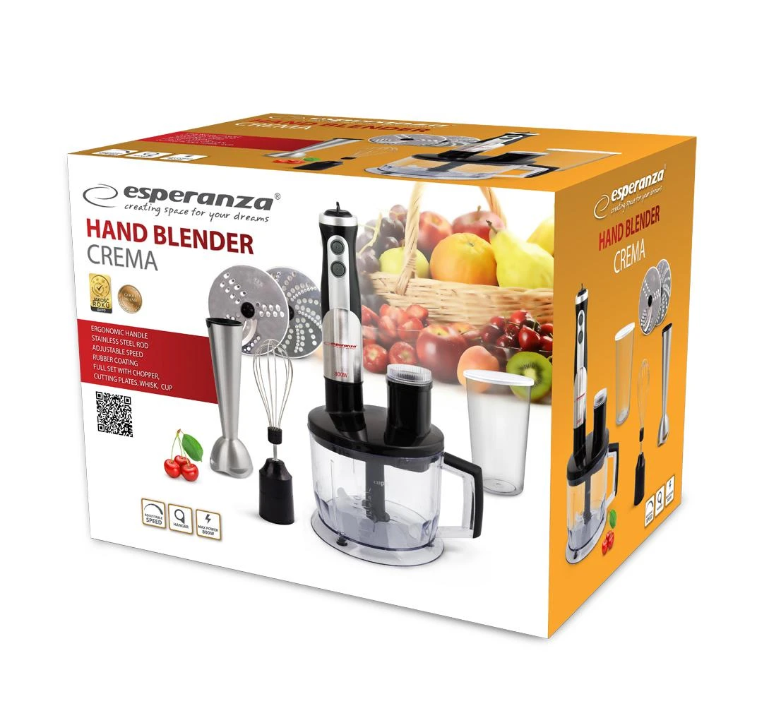Maišytuvas hand Esperanza Crema EKM004 (800W, juodos spalvos)