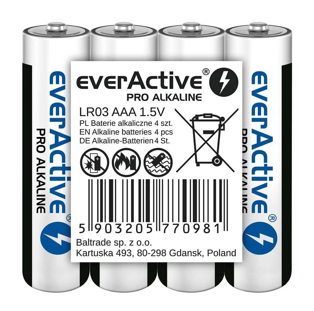 EverActive AAA baterijų pakuotė 4 vnt.