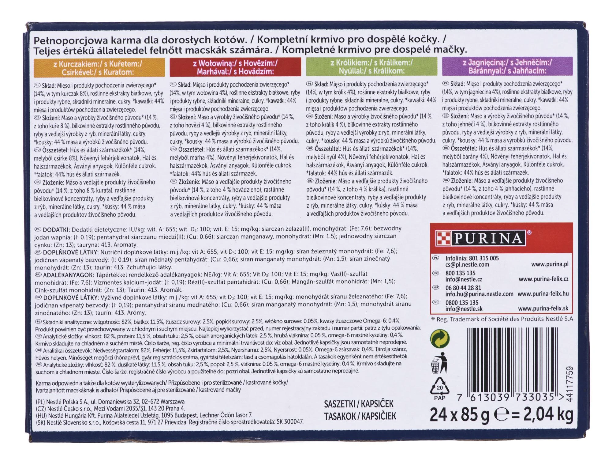 Purina Nestle Drėgnas Kačių Maistas - Felix Fantastic, 24x 85g
