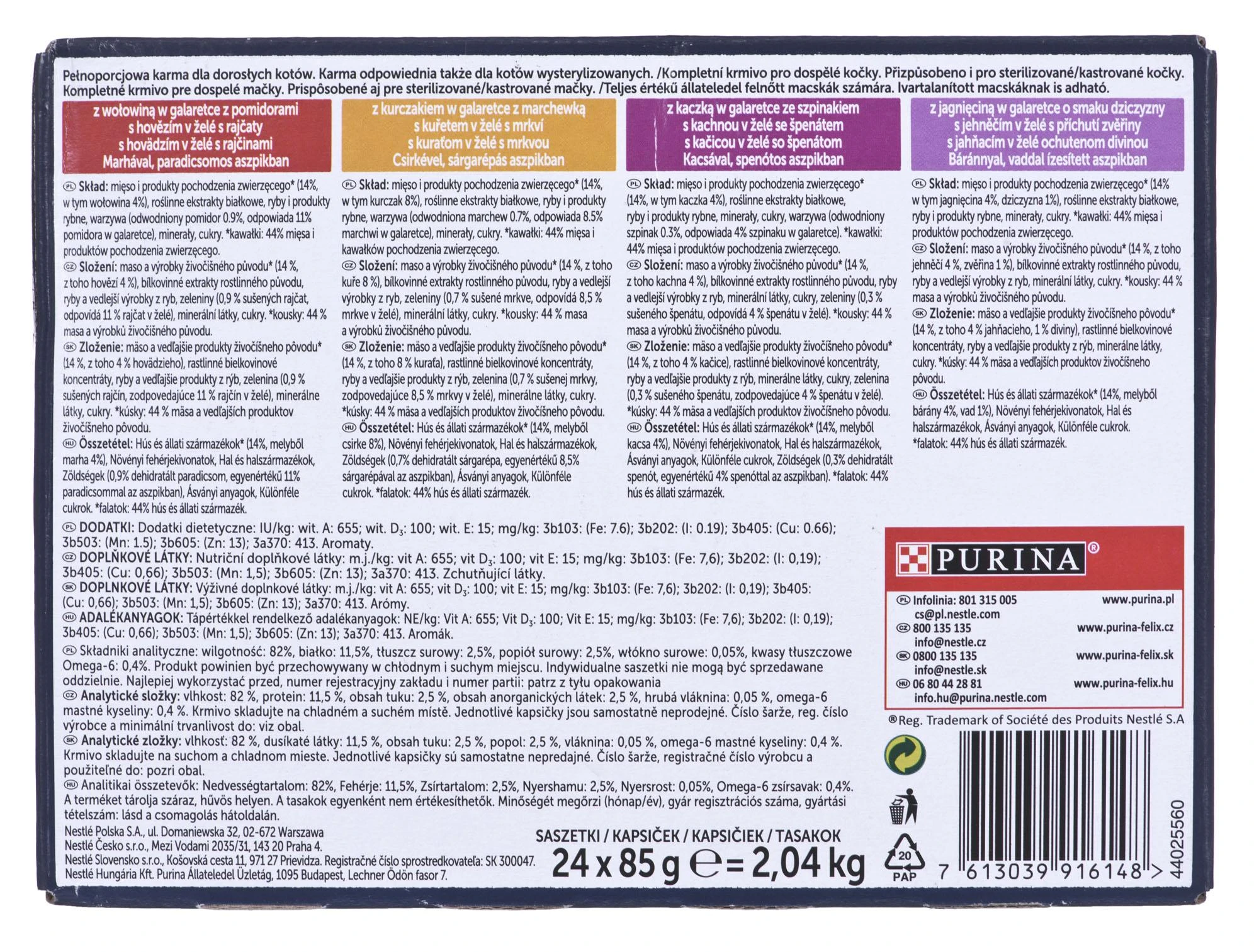 Purina Nestle Drėgnas Kačių Maistas - Felix Sensations, 24x 85g