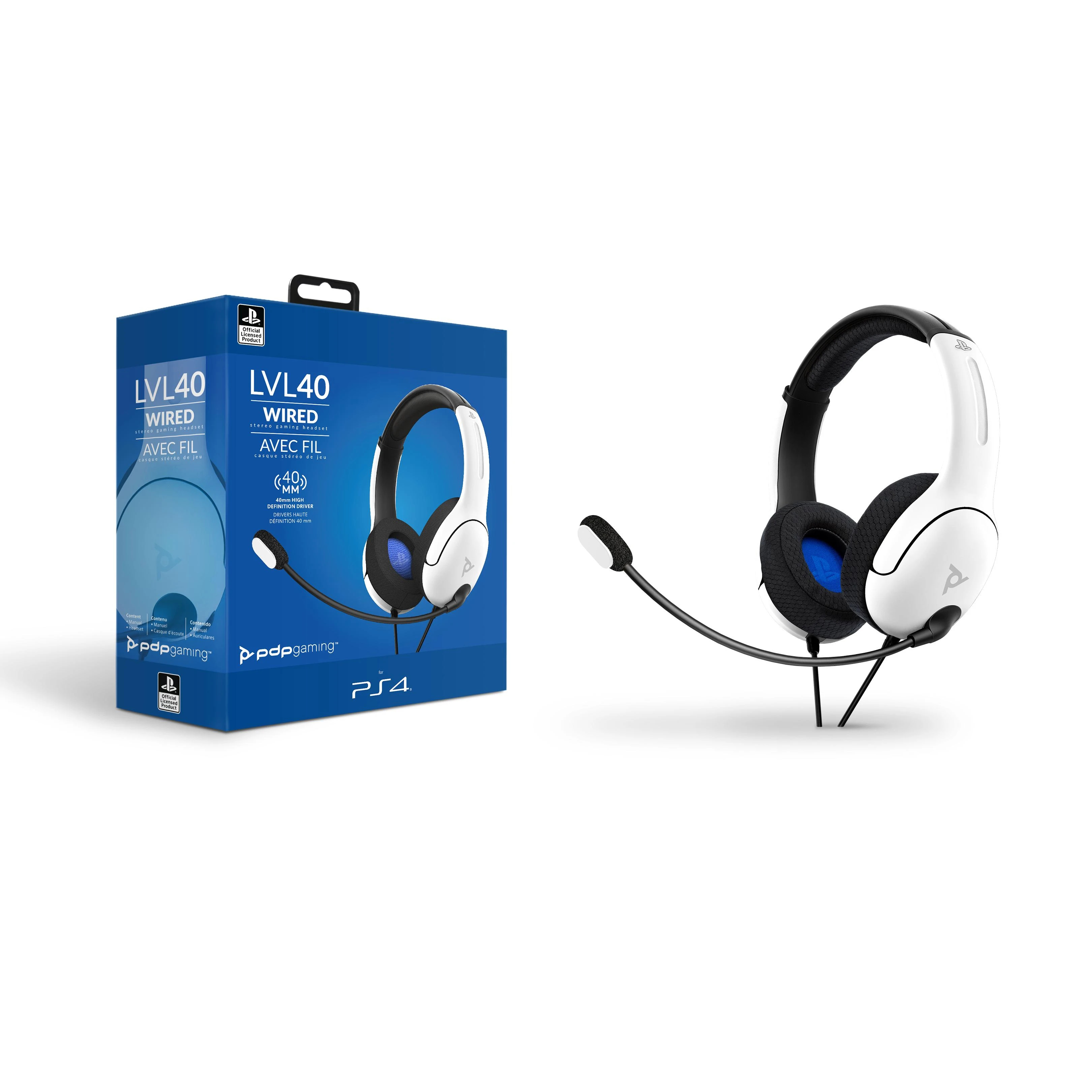 PDP LVL40 laidinės ausinės PS4/PS5 | 3.5mm