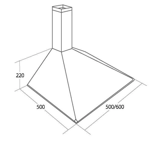 Gartraukio kaminas AKPO WK-5 SOFT 60 INOX (159,7 m3/h, 600mm, inox spalva)