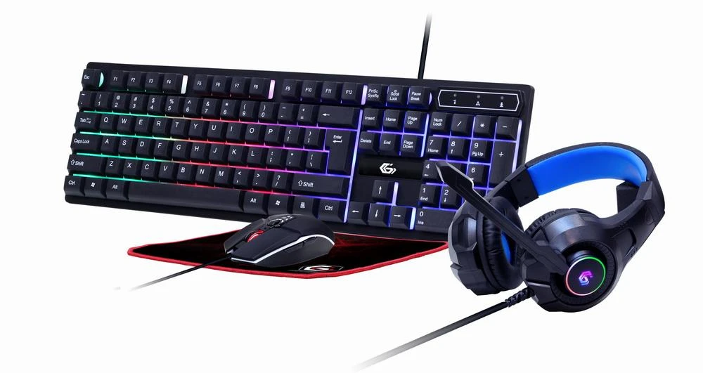 Klaviatūra GEMBIRD 4-in-1 foninio apšvietimo žaidimų rinkinys Ghost US išdėstymas