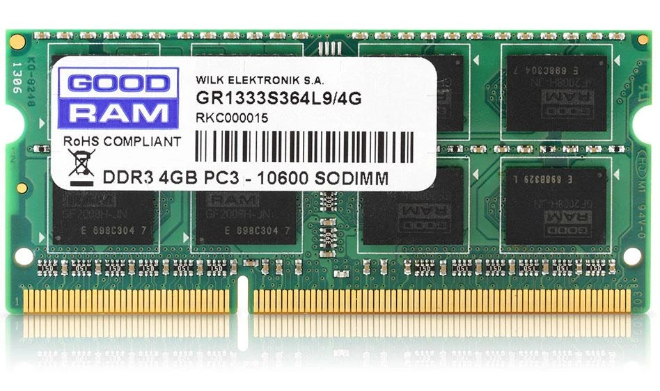 GOODRAM GR1600S364L11S/4G GOODRAM DDR3 4GB 1600MHz CL11 SODIMM 1.5V (512x8)