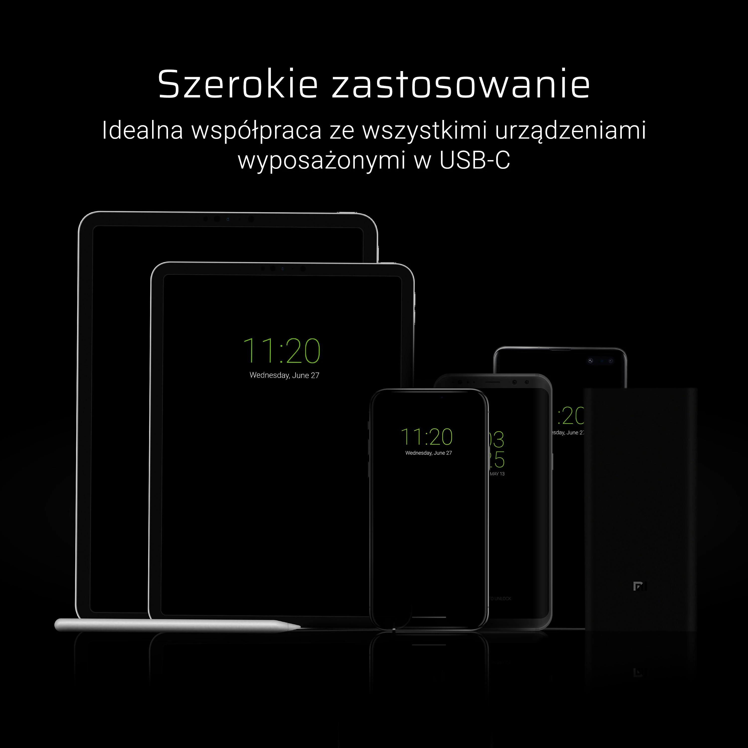 Green Cell Žalias Cell GREENCELL KABGC03 GCmatte USB-C Plokščias laidas 25 cm su greitu įkrovimu