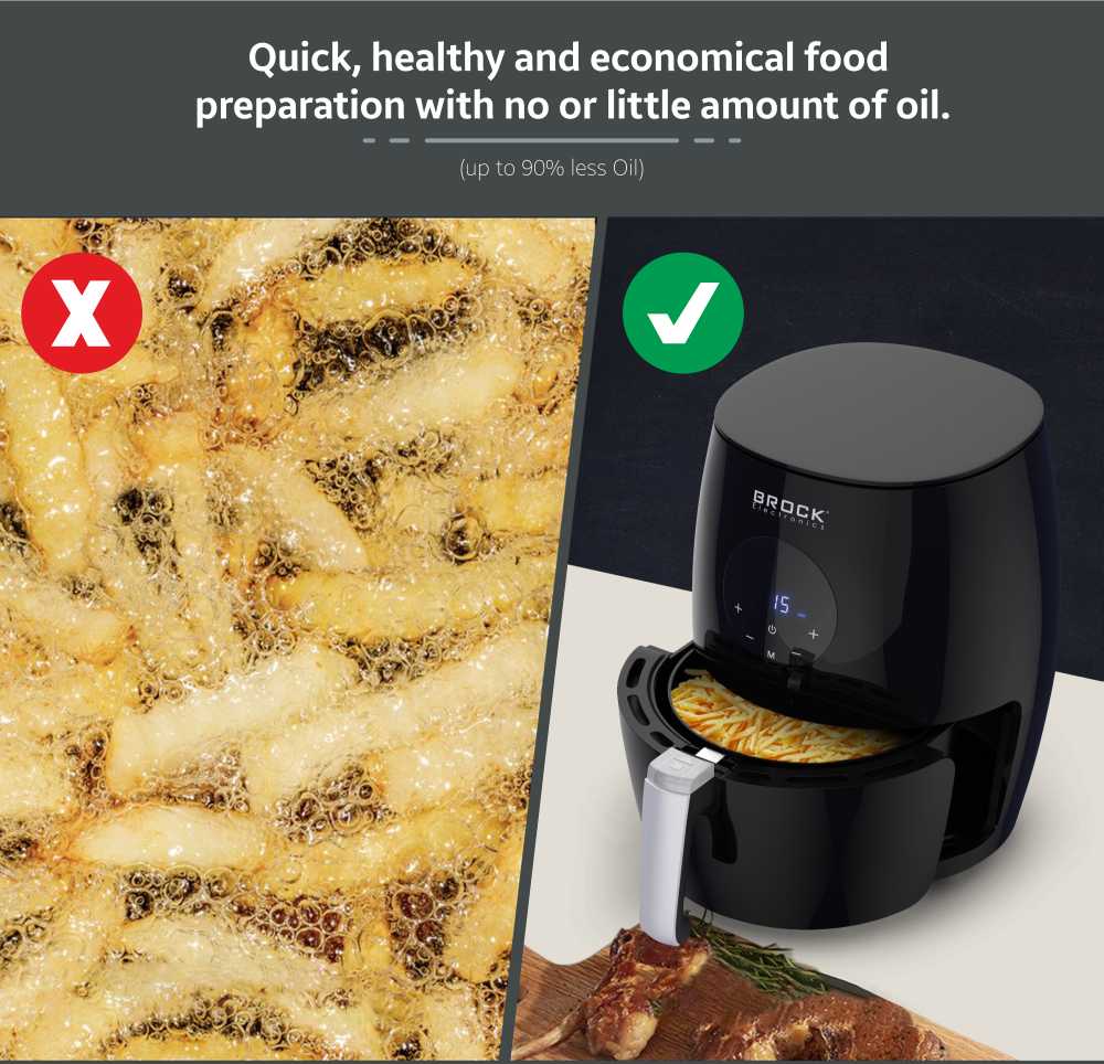 AFD 3502 BK Skaitmeninė oro gruzdintuvė BROCK AFD 3502 BK 3.5L, 1200W