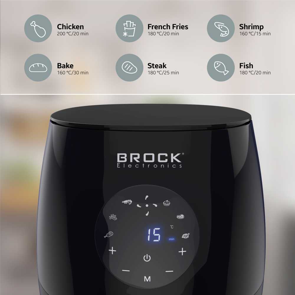 AFD 3502 BK Skaitmeninė oro gruzdintuvė BROCK AFD 3502 BK 3.5L, 1200W