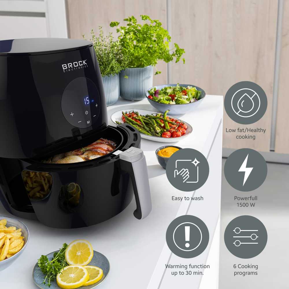 AFD 3502 BK Skaitmeninė oro gruzdintuvė BROCK AFD 3502 BK 3.5L, 1200W