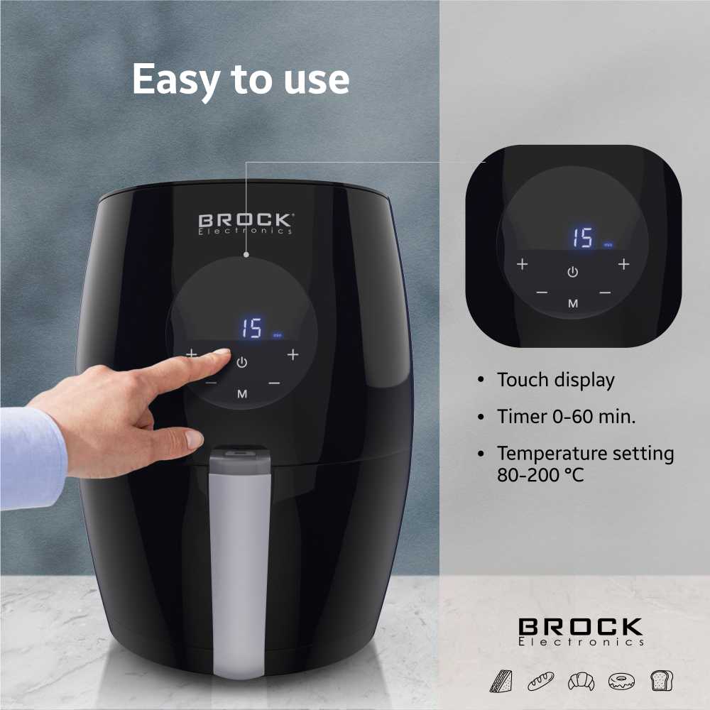 AFD 3502 BK Skaitmeninė oro gruzdintuvė BROCK AFD 3502 BK 3.5L, 1200W