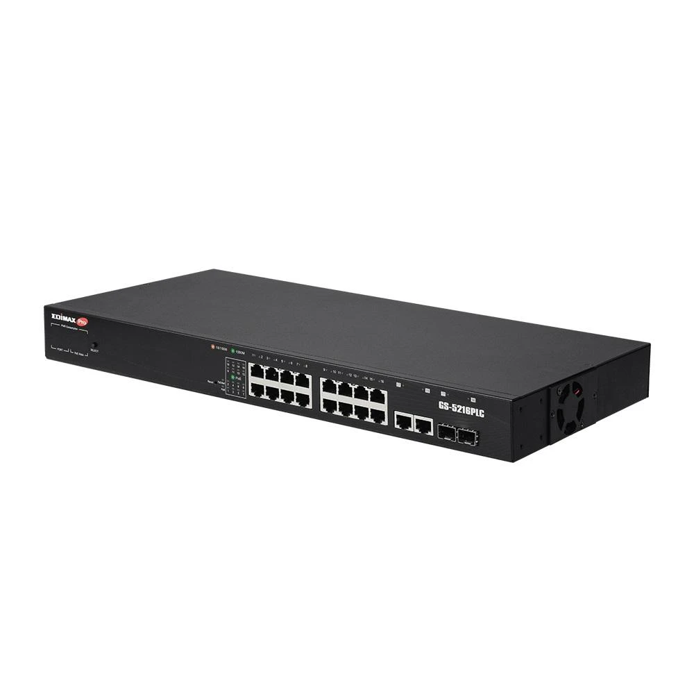Šakotuvas Edimax Technology EDIMAX 18 Port Gigabit PoE Switch 2 RJ45/2 SFP Combo Jungtys