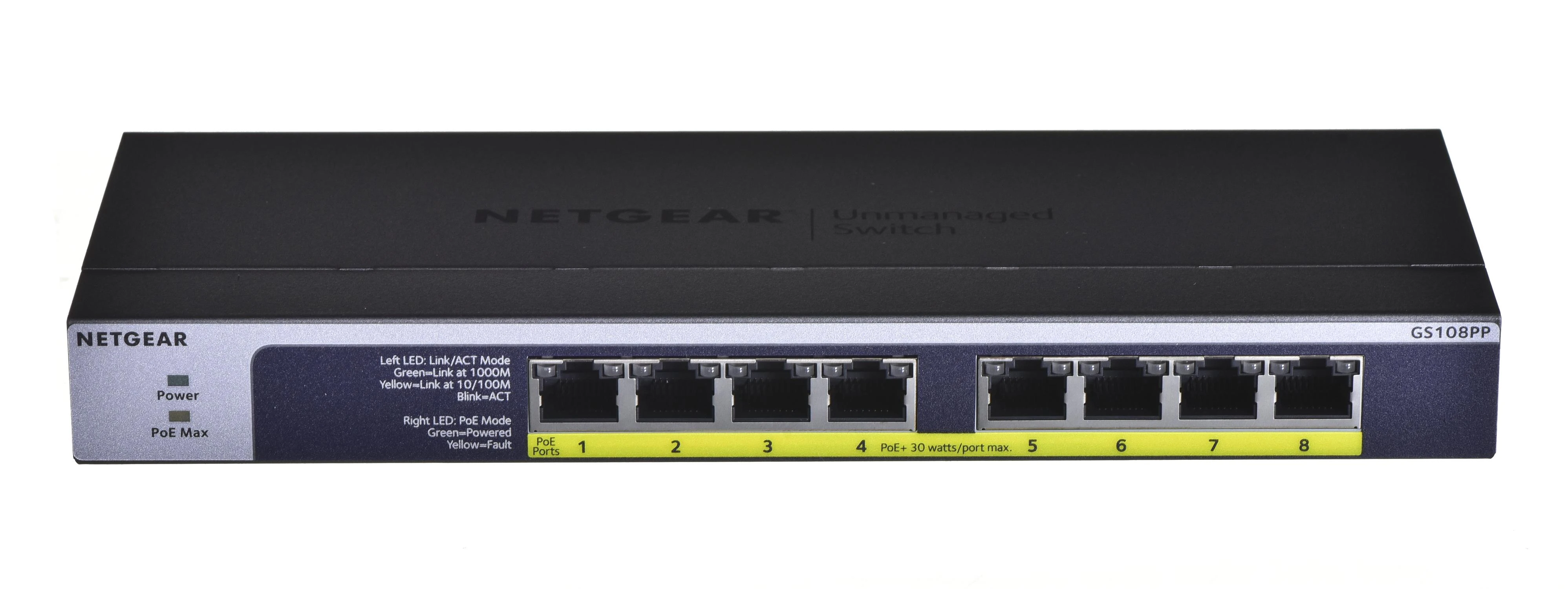 NETGEAR jungiklis nevaldomas 8 prievadų Gigabit POE / POE +