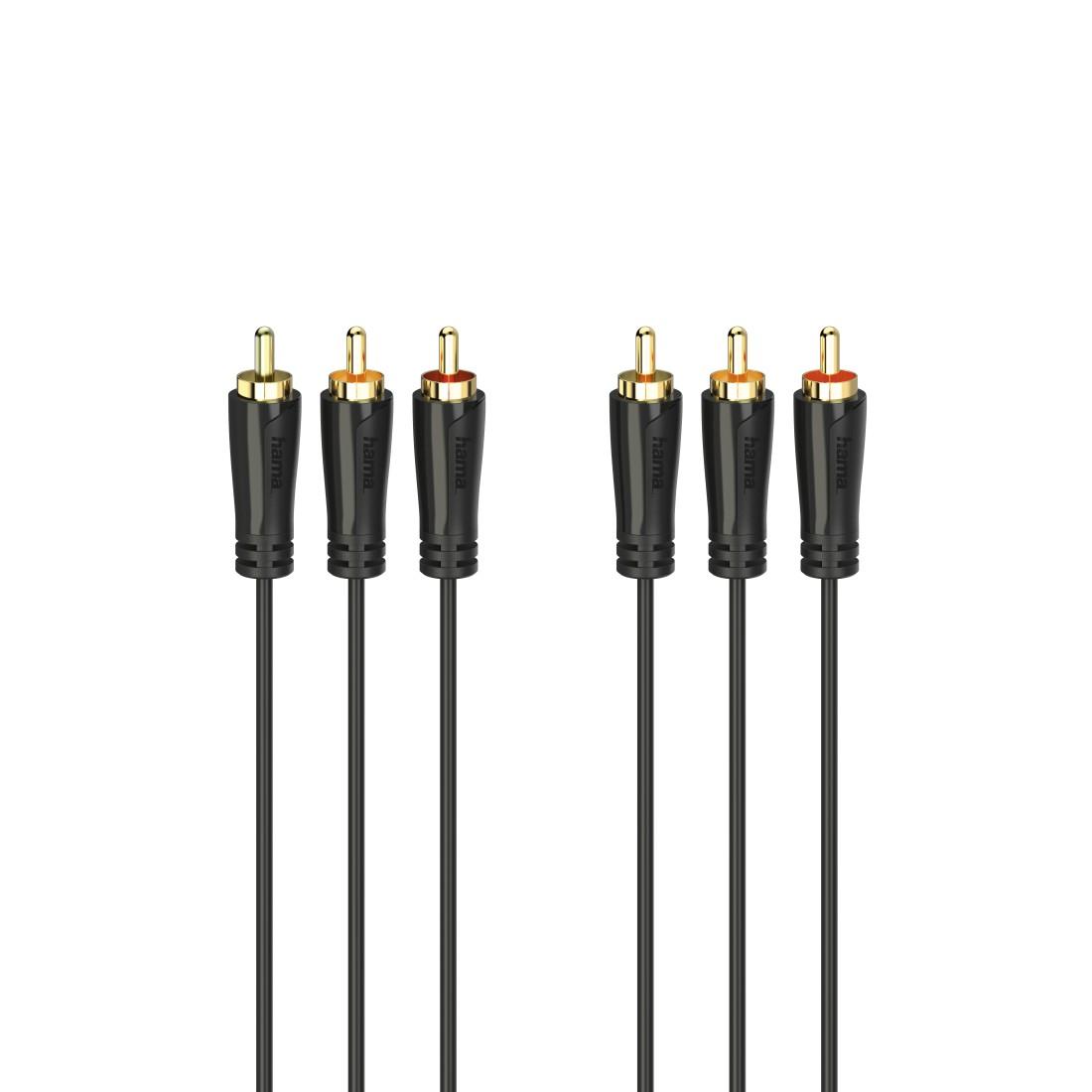 Hama RCA (Cinch) x3 - RCA (Cinch) x3 kabelis 3m juodas (002051510000)