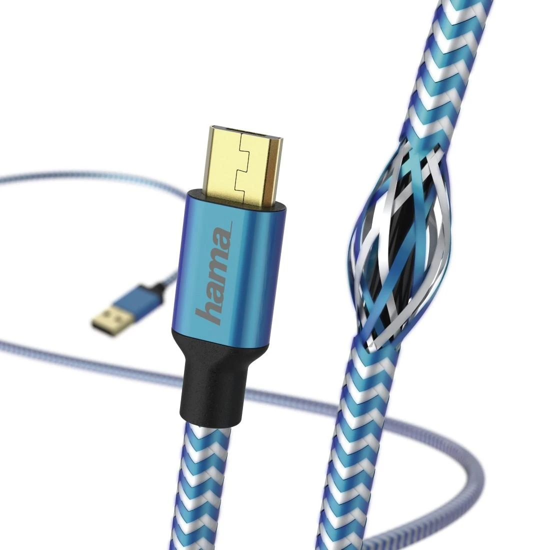 HAMA Reflective Charging/Data Cable Micro-USB 1.5 m mėlynas