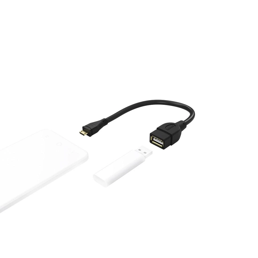 HAMA USB OTG CABLE GN A / B MICRO WT 15 CM Juodas