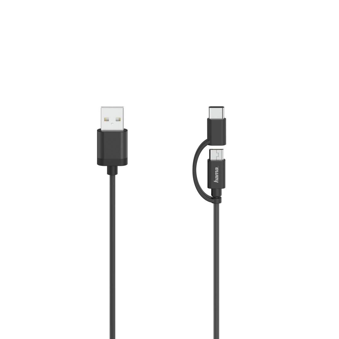 Hama Mikro-USB laidas 2 viename su USB-C adapteriu, 0,75 m