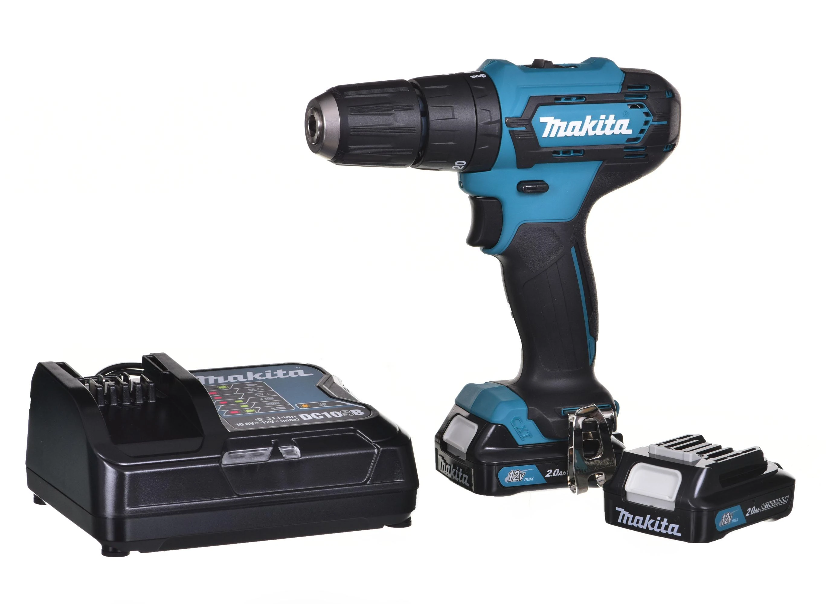 Makita akumuliatorinis suktuvas gręžtuvas HP333DSAE, 12V, 2x2.0Ah