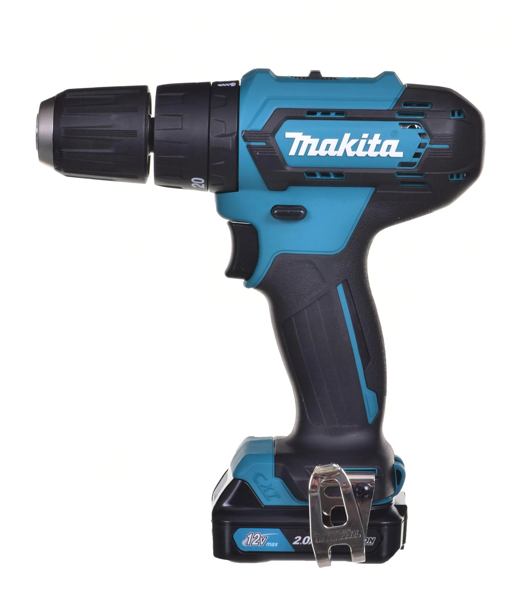 Makita akumuliatorinis suktuvas gręžtuvas HP333DSAE, 12V, 2x2.0Ah