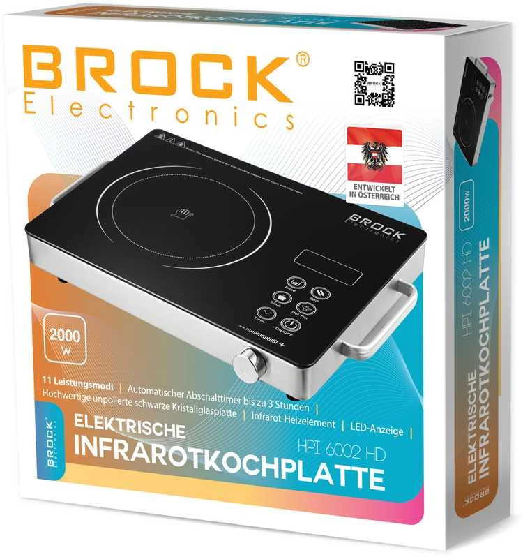 HPI 6002 HD Elektrinė infraraudonųjų spindulių viryklė BROCK HPI 6002 HD 2000W