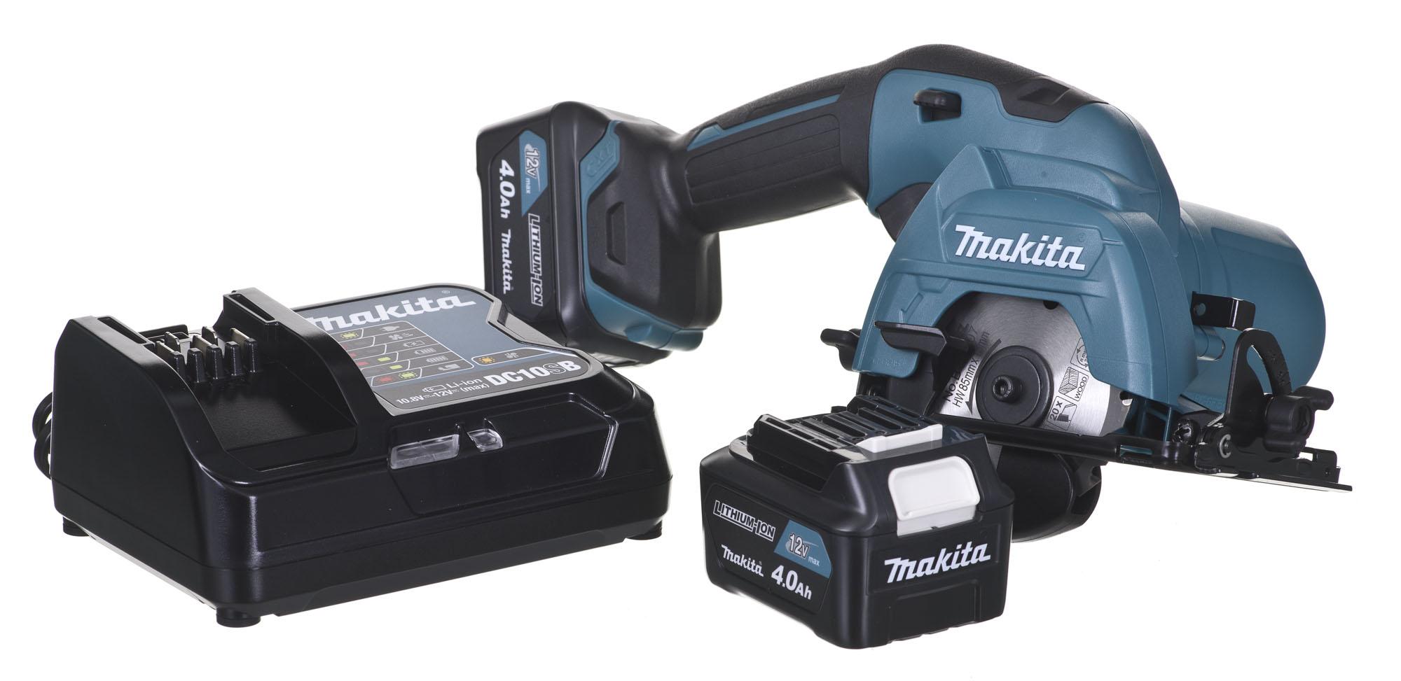 Akumuliatorinis diskinis pjūklas Makita HS301DSME; 12 V; 2x4,0 Ah akum.
