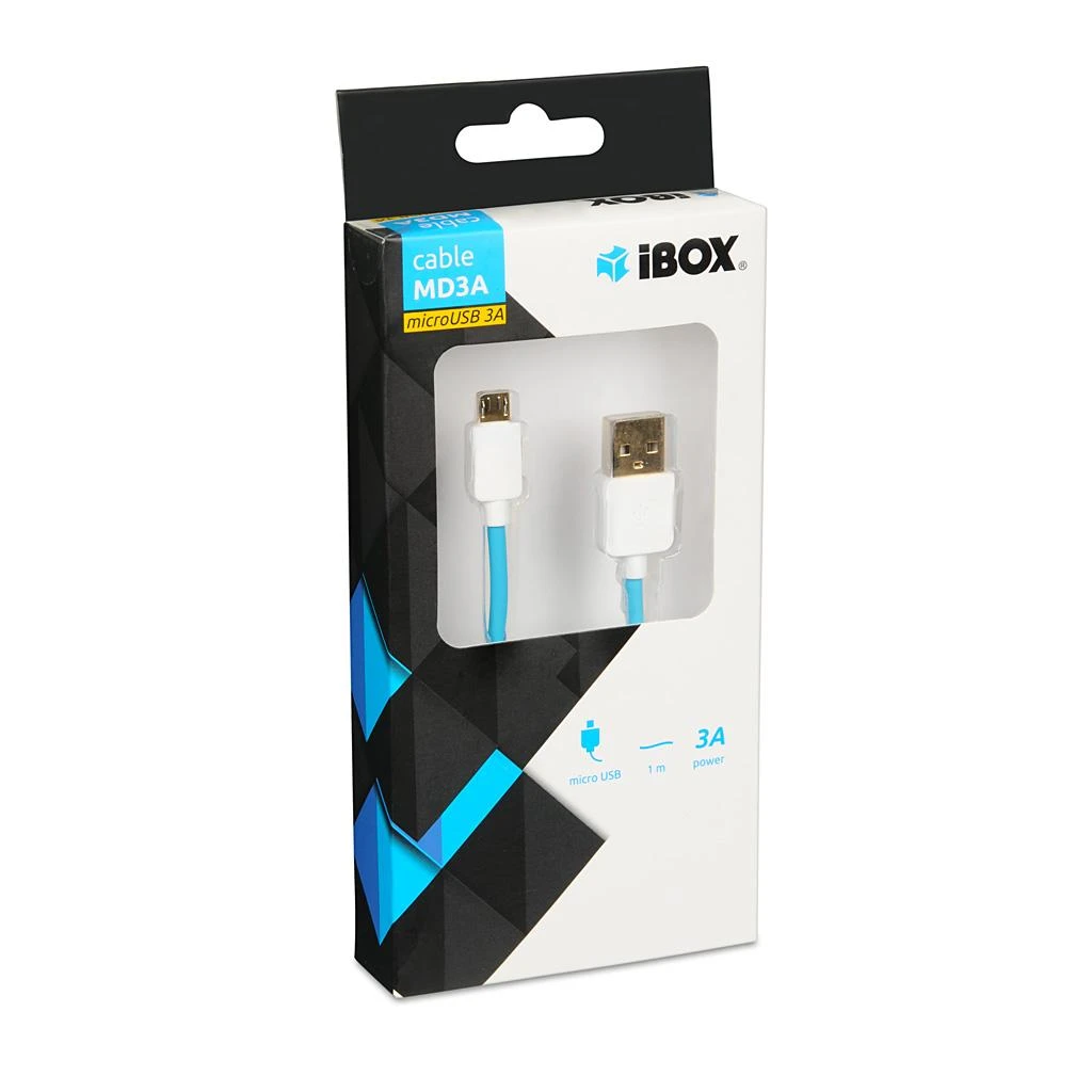 IBOX microUSB kabelis duomenų + galia 1m
