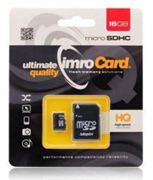 IMRO atminties kortelė Micro SD 16GB 100MB/s class 10 UHS I su adapteriu SD