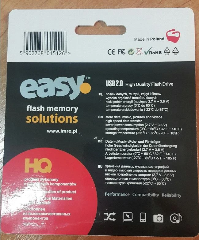 IMRO pendrive EASY (ECO) 8GB USB2.0