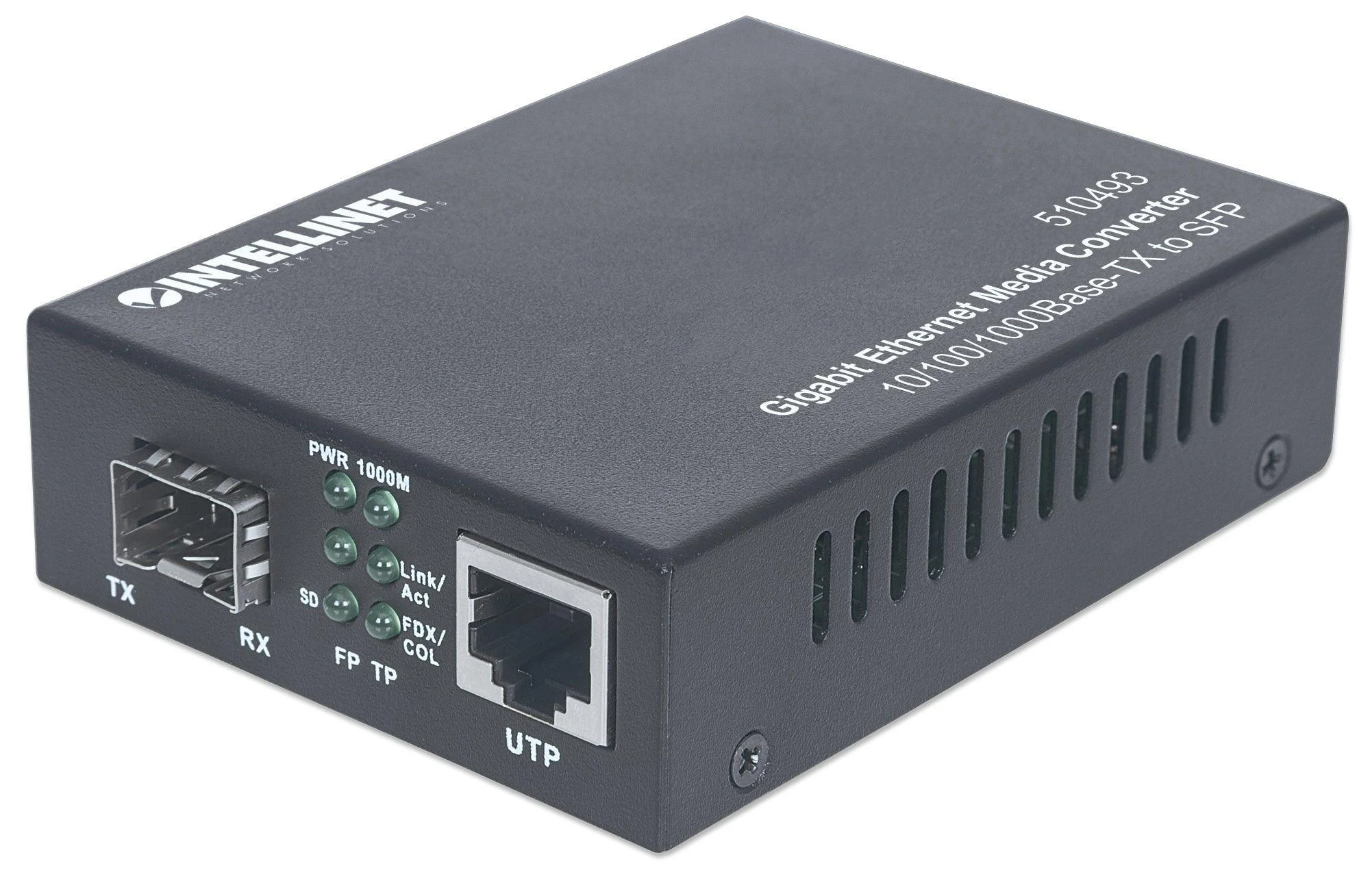 Intellinet 510493 tinklo medijos keitiklis 1000 Mbit/ai Juoda