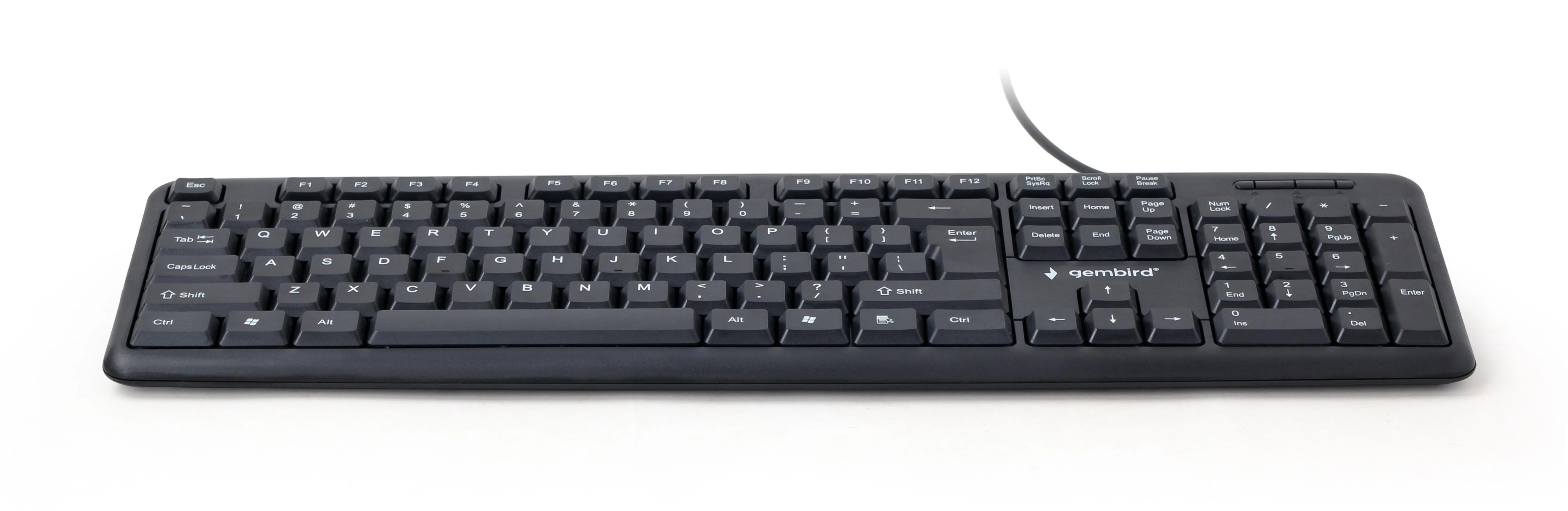 Gembird Standard klasikinė klaviatūra, USB jungtis, US idėstymas, Juoda