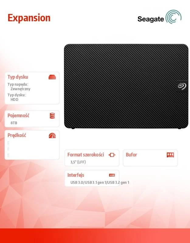 SEAGATE Išorinis kietasis diskas HDD Expansion Desktop Drive (3.5'/8TB/ USB 3.0)
