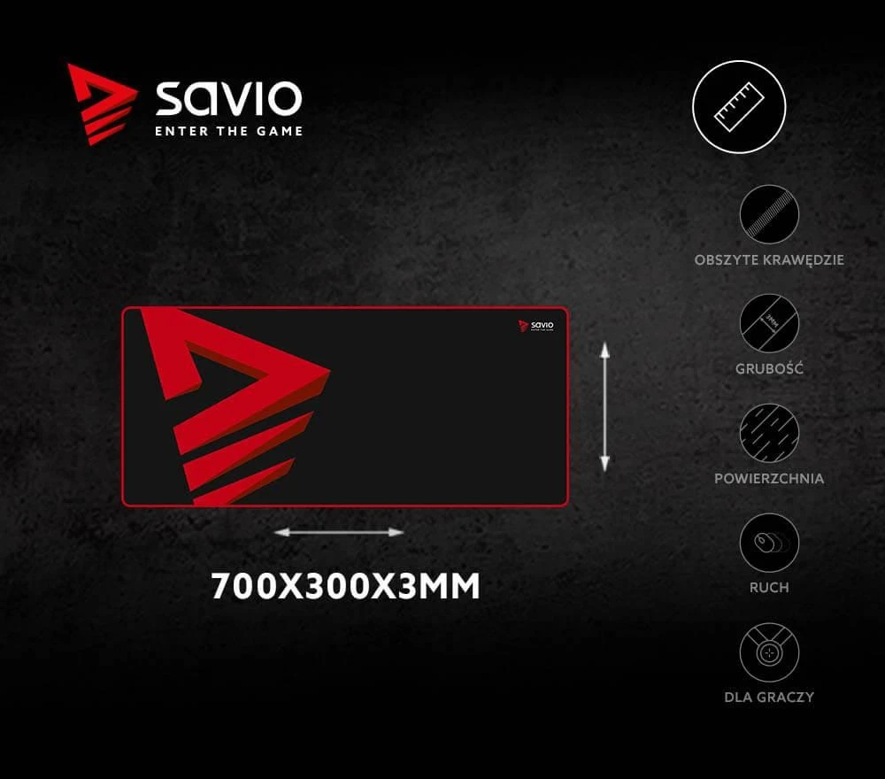 Pelės Kilimėlis - Savio Turbo Dynamic L