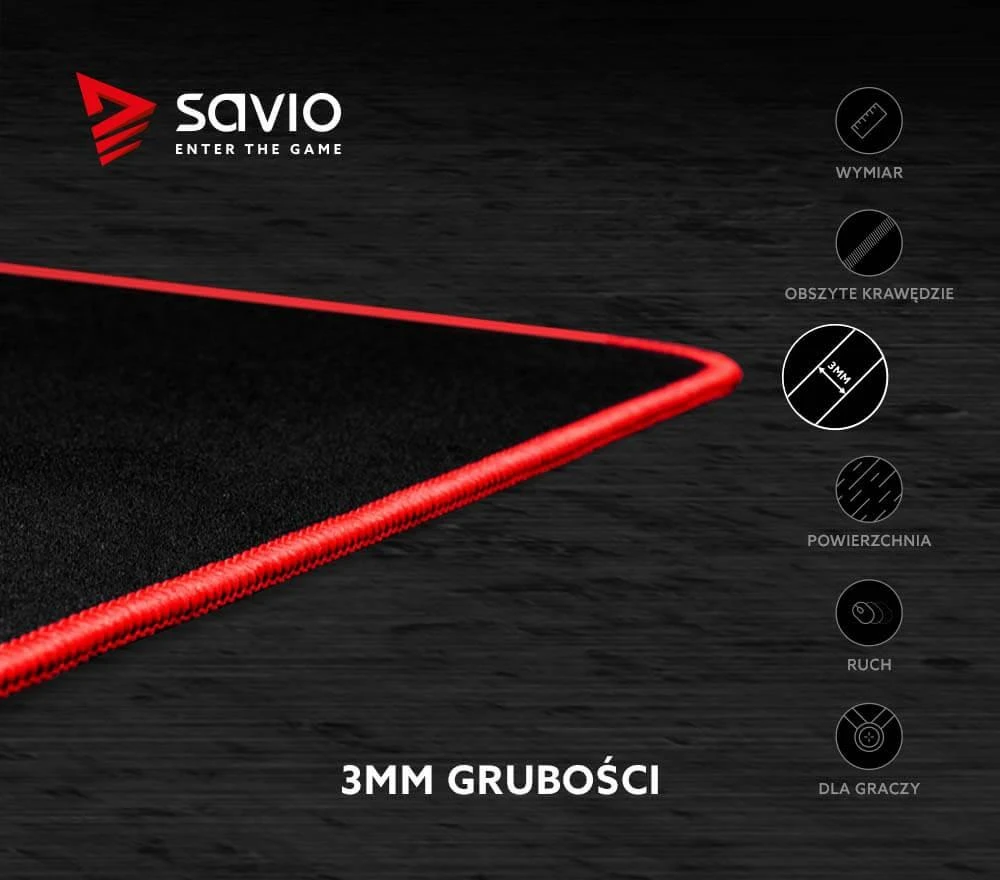 Pelės Kilimėlis - Savio Turbo Dynamic L