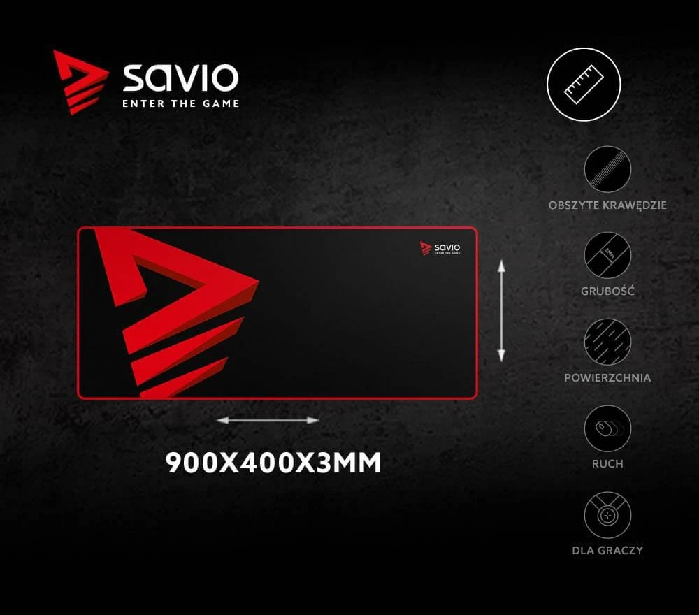 Pelės kilimėlis Savio Turbo Dynamic L