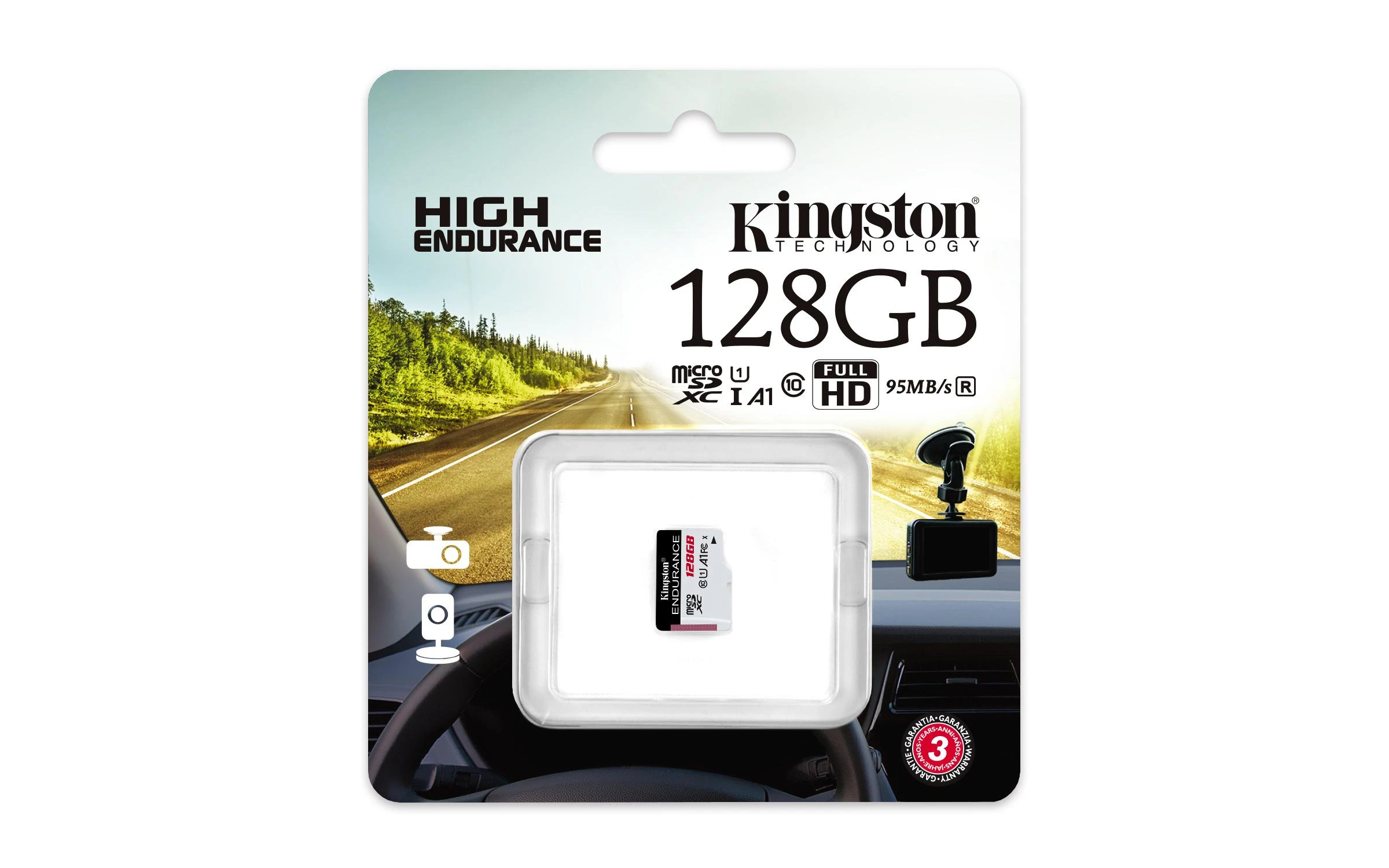 Atminties kortelė KINGSTON 128GB Micro SDXC Endurance 95R/45W C10 A1 UHS-I kortelė
