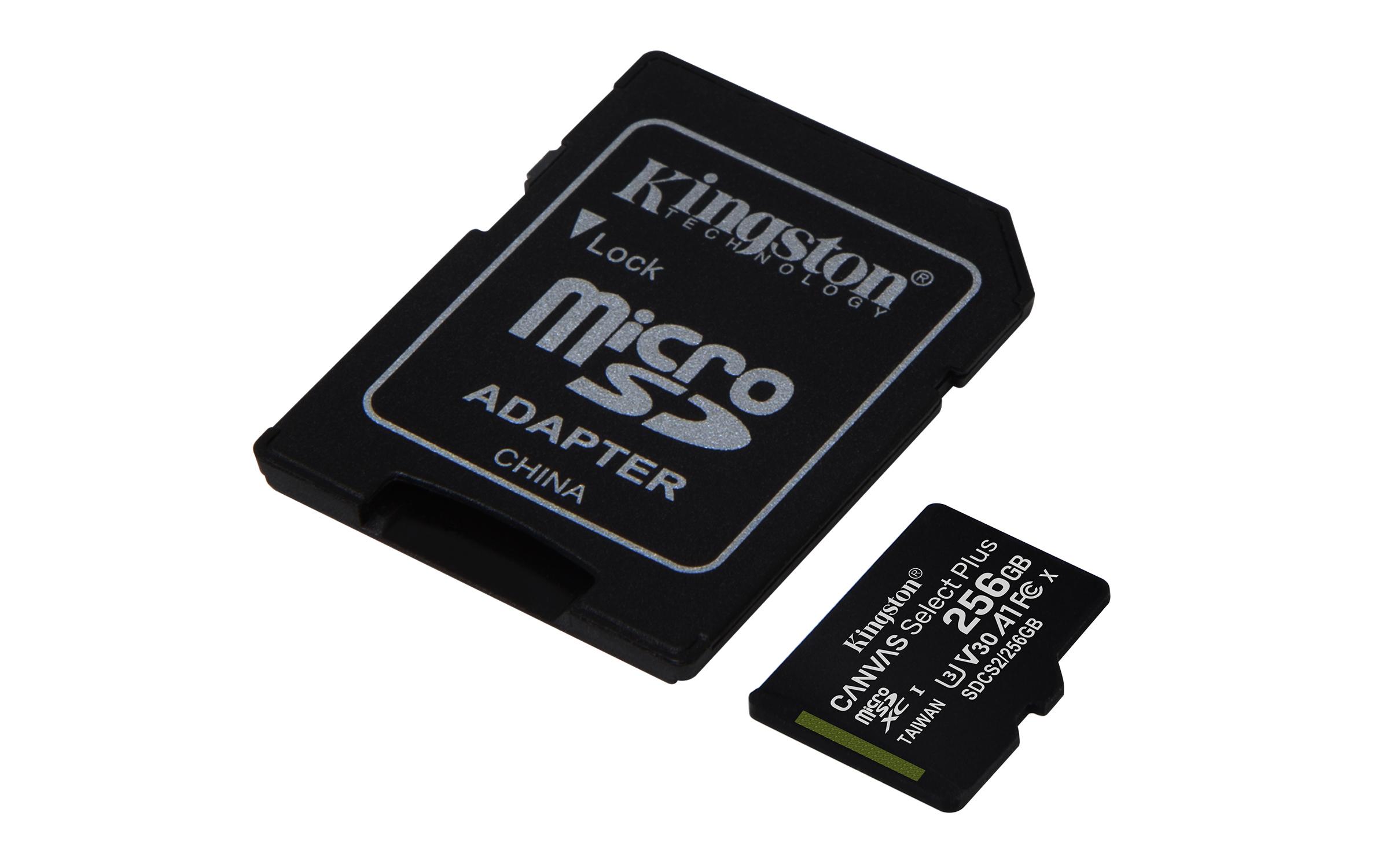 Atminties kortelė Kingston Canvas Select Plus MicroSDXC, 256GB, su SD adapteriu
