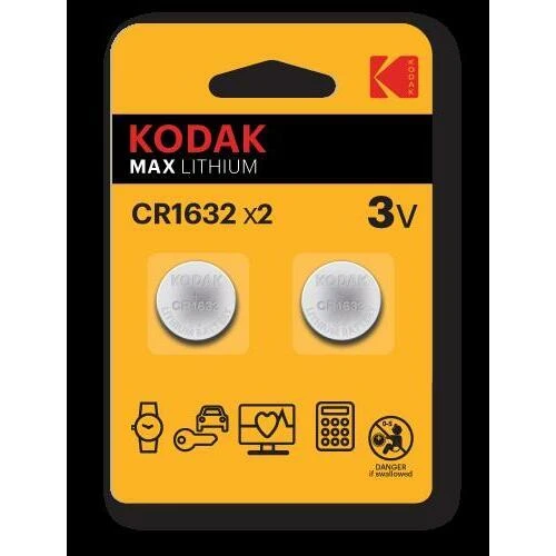 Kodak CR1632 3V baterijų pora pakuotėje