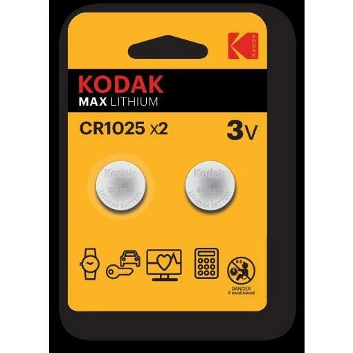 Kodak CR1025 3V ličio baterijos, 2 vnt. pakuotė