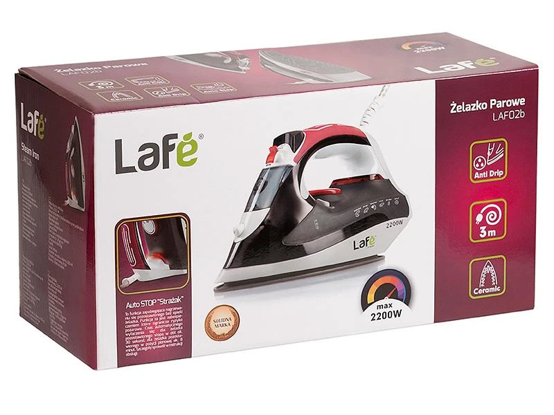Lafe Garinis lygintuvas LAF02b juodos ir raudonos spalvos