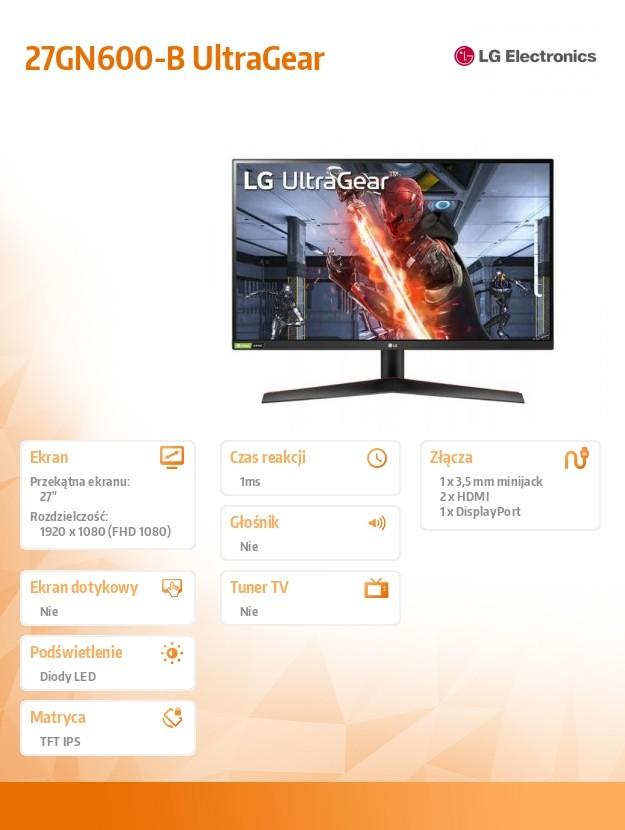 LCD Monitorius|LG|27GN600-B|27\
