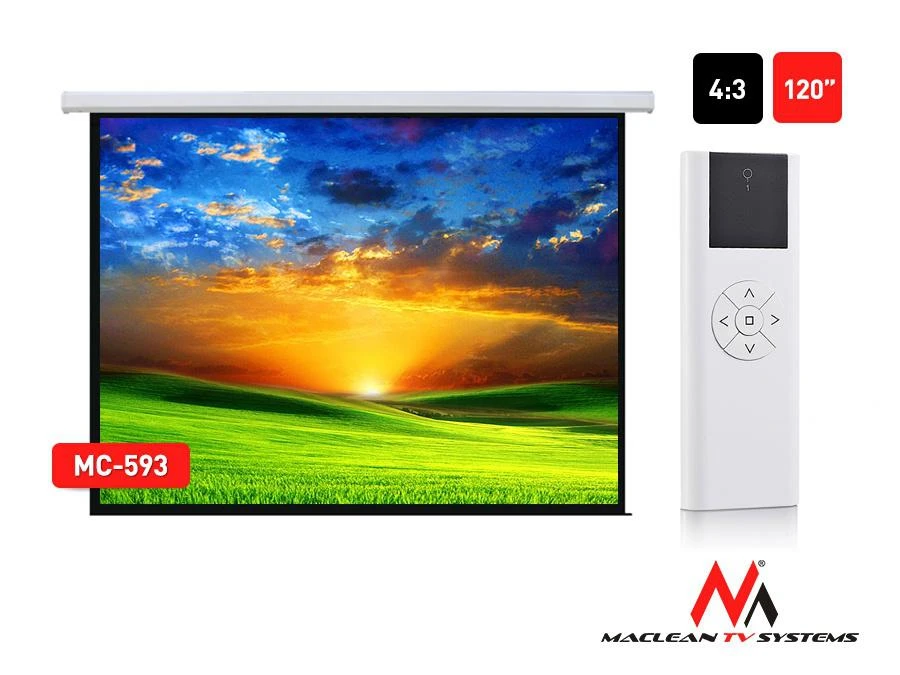 MACLEAN MC-593 Maclean MC-593 Economy Budget elektrinis Projektoriaus ekranas-120?? 4:3