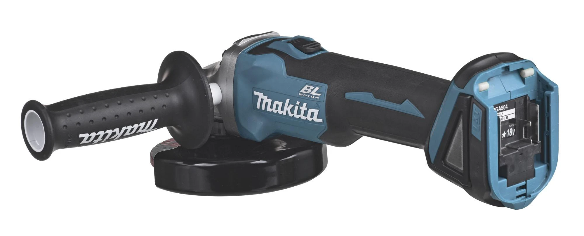 Makita Akumuliatorinis kampinis šlifuoklis DGA504ZJ 18V, 125mm su lagaminu (Be akum. ir kroviklio)
