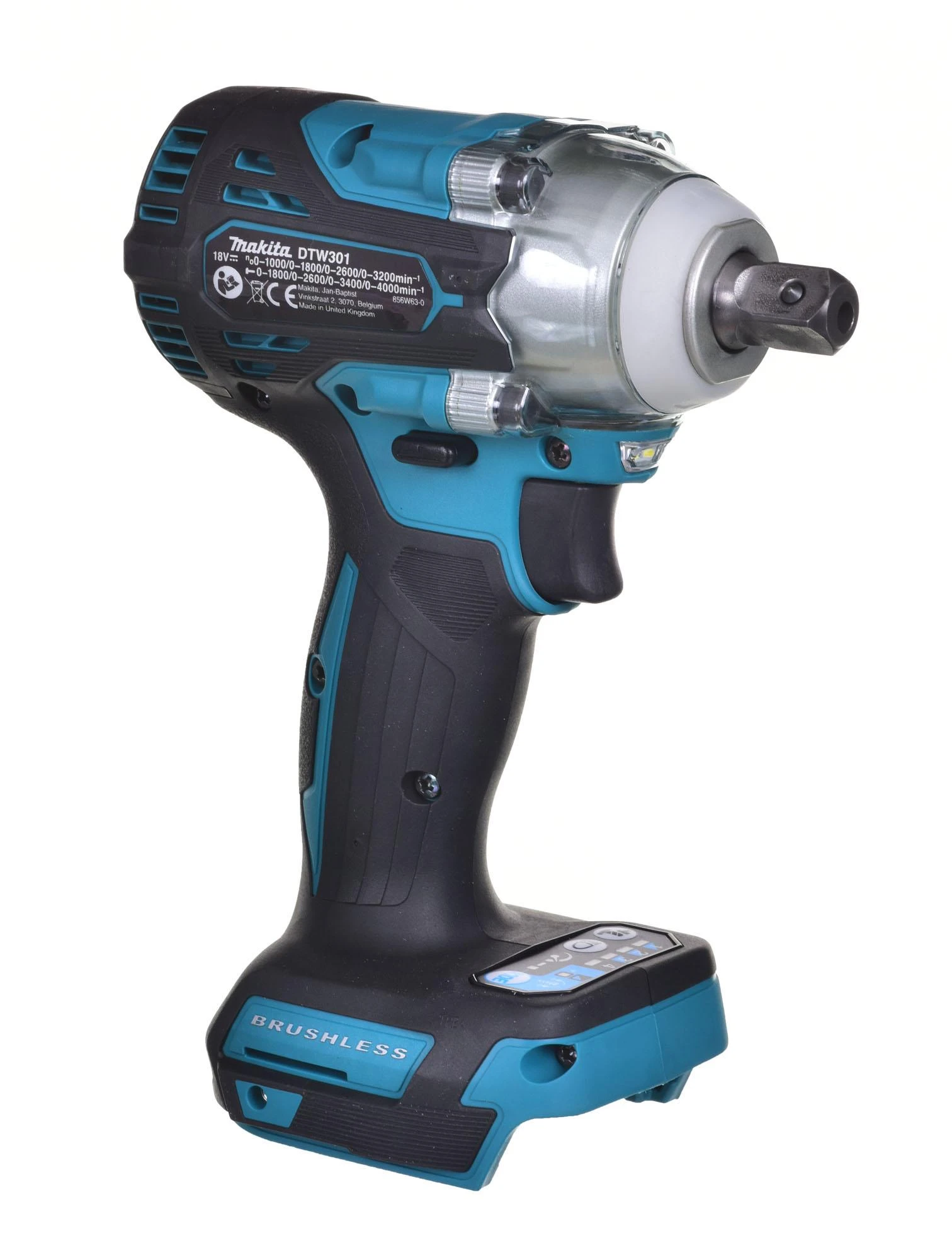Makita DTW301Z Akumuliatorinis smūginis veržliasukis 18V, 330 Nm, LED 1/2" (PIN SHANK), Be akumuliatorių ir kroviklio!