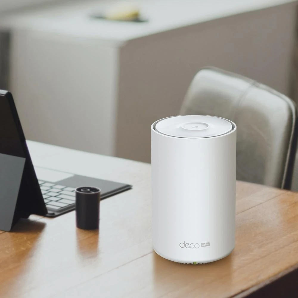 Maršrutizatorius TP-LINK | Visų namų tinklelio „Wi-Fi 6“ | „Deco 4G+ AX1800“ | 802.11ax | 300 Mbps | Ethernet LAN (RJ-45) jungtys 3 | Tinklo palaikymas: Taip | Ne