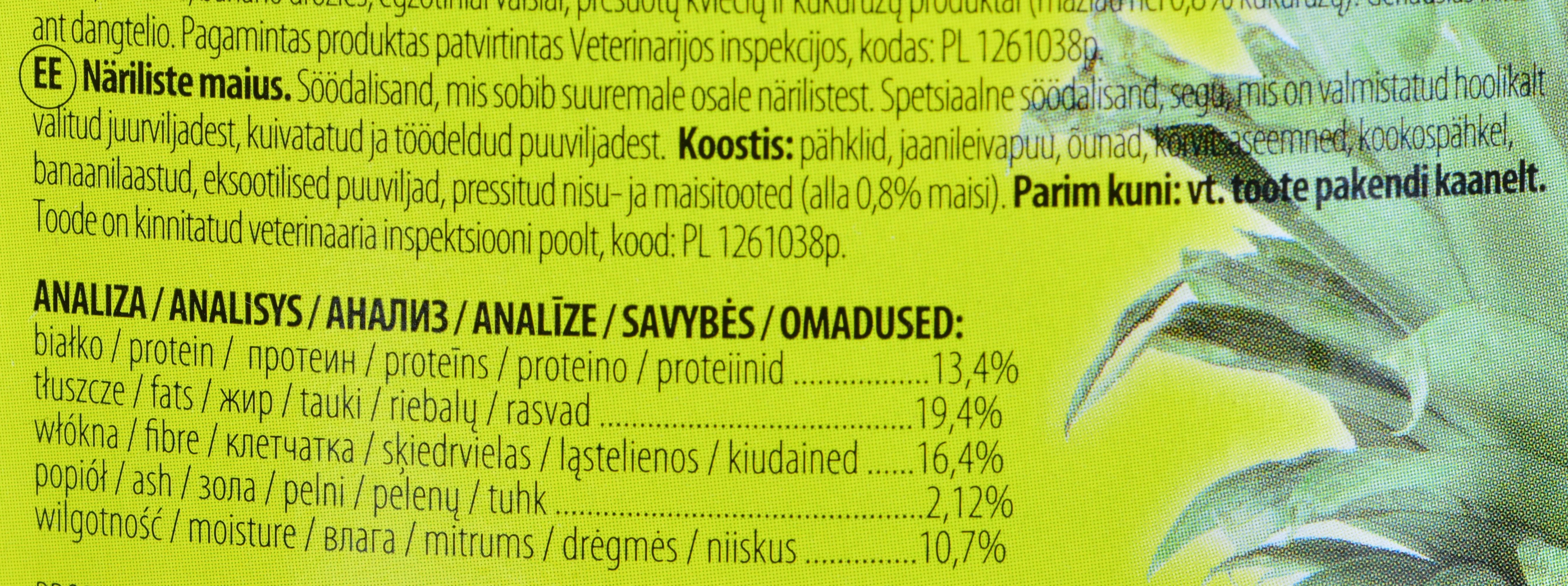 Skanėstas graužikams Megan, su vaisiais, 1.11 kg