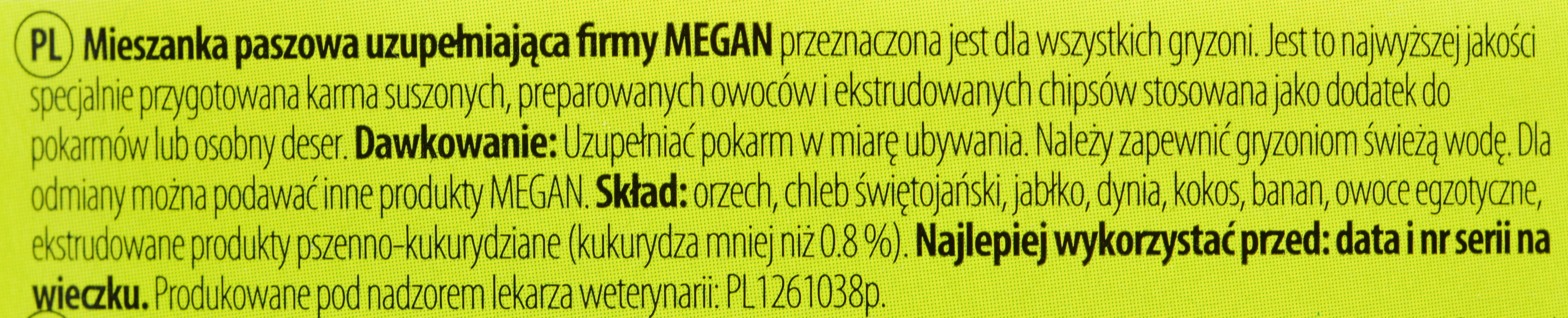 Skanėstas graužikams Megan, su vaisiais, 1.11 kg