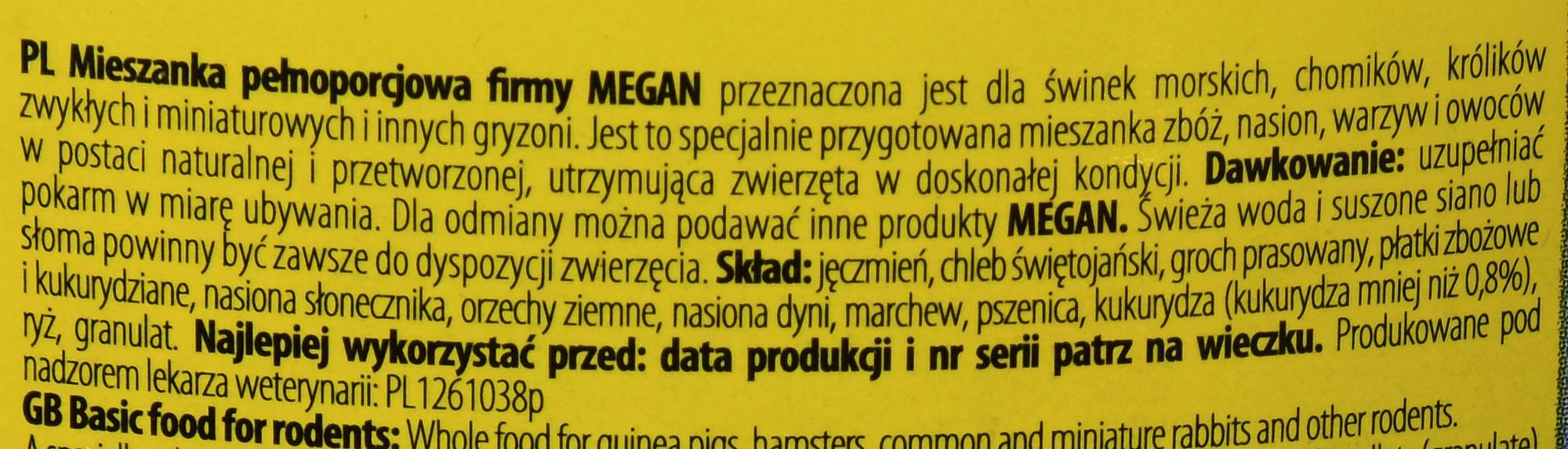 Pašaras graužikams Megan, 550 gr
