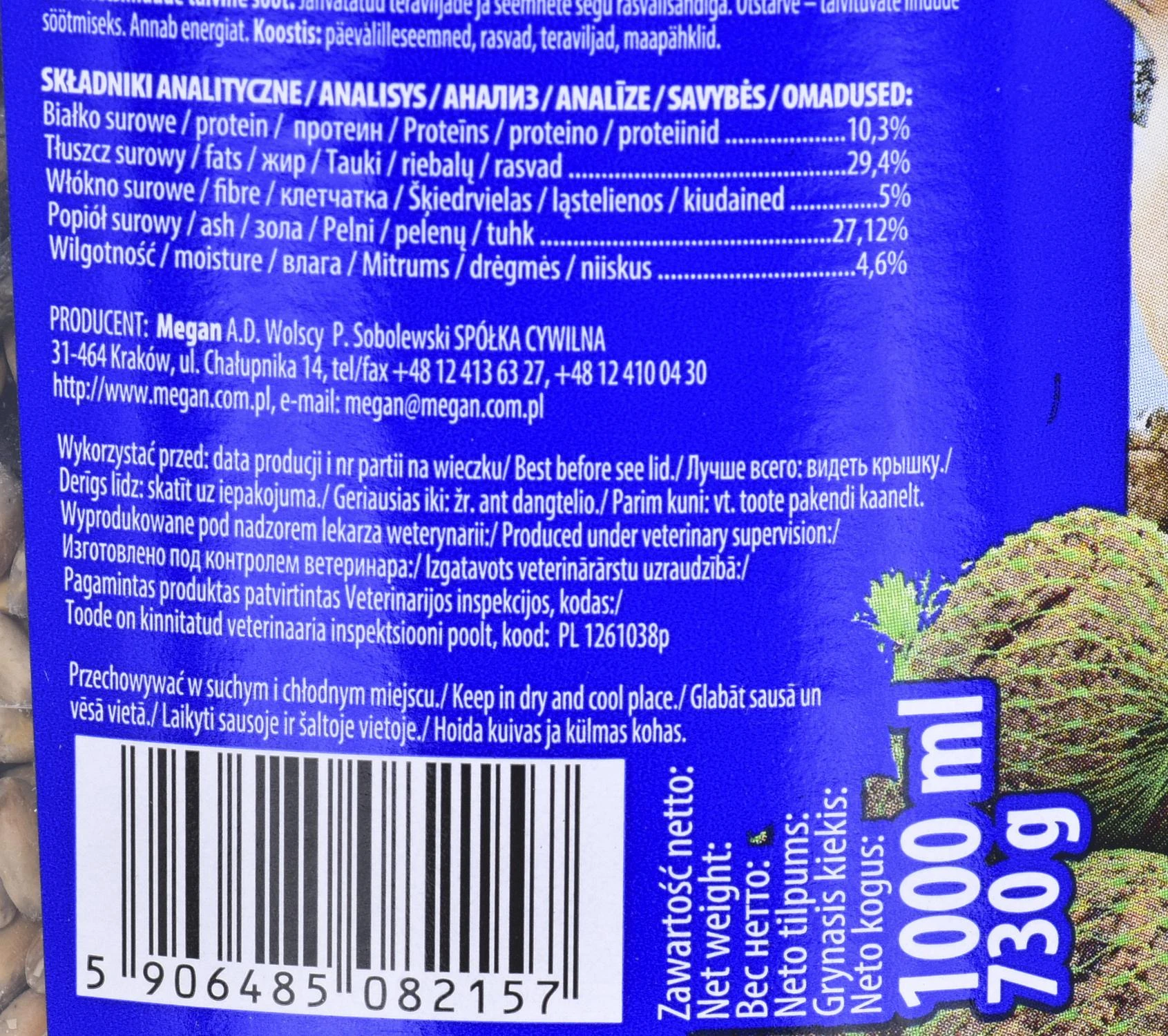 Lesalas laukiniams paukščiams Megan, 1000 ml